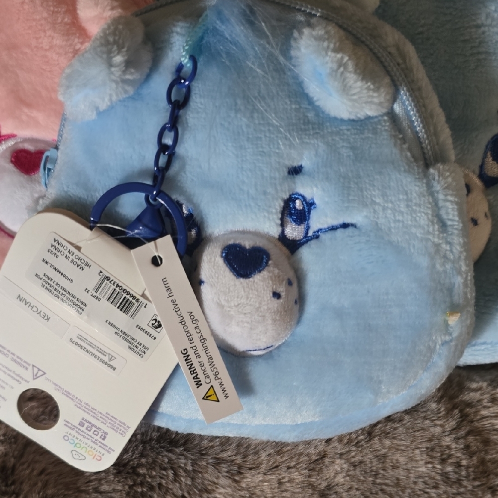 Winner Choice Care Bears Plush Mini Coin Purses - Light Blue & Pink - Picture 3 of 3